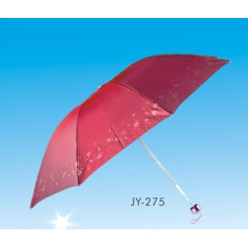 Manual Open Red 3 Fold Umbrella (JY-275)